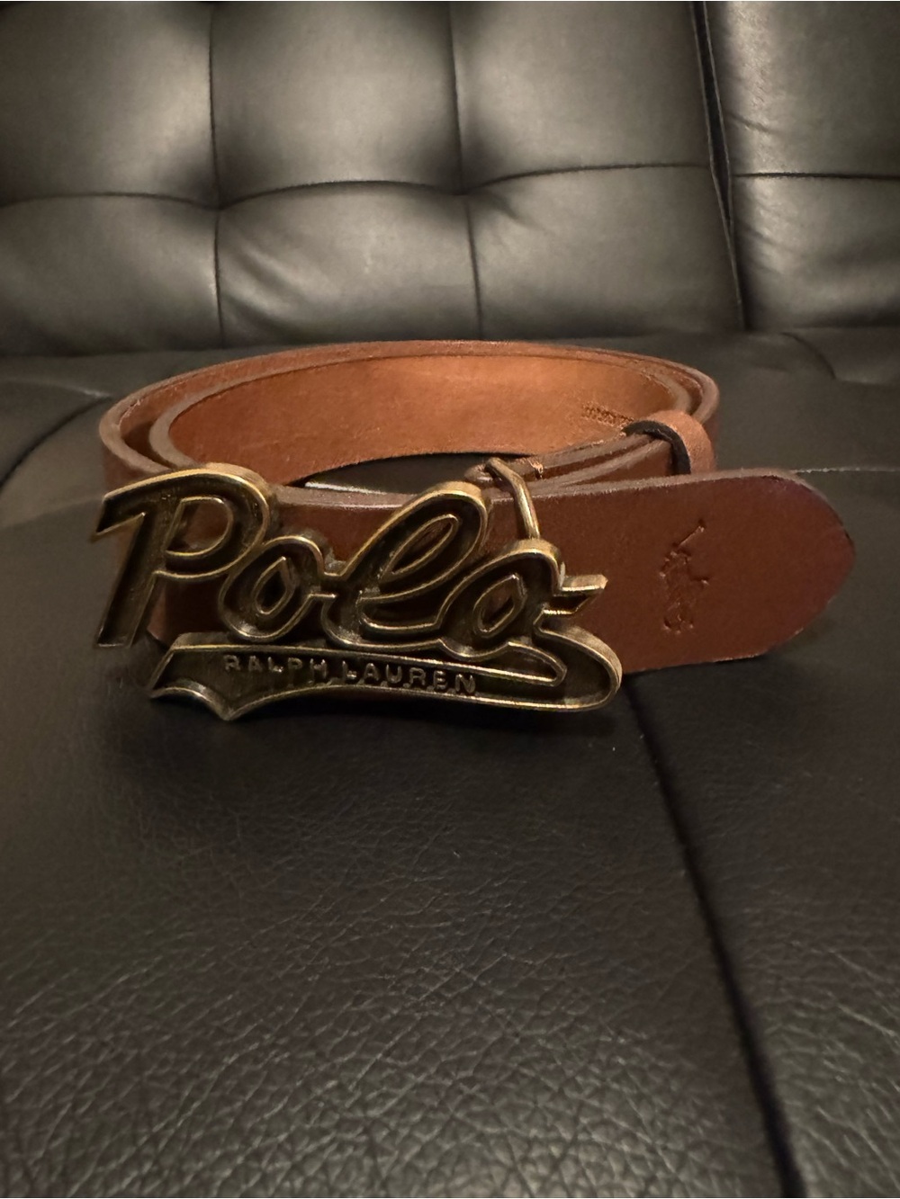 Polo Ralph Lauren Leather Big Buckle Belt